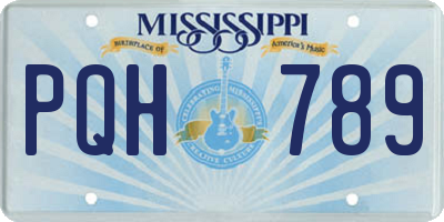 MS license plate PQH789
