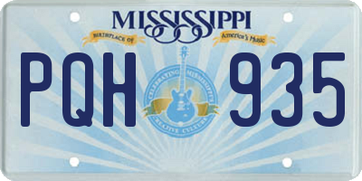 MS license plate PQH935