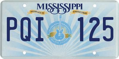 MS license plate PQI125