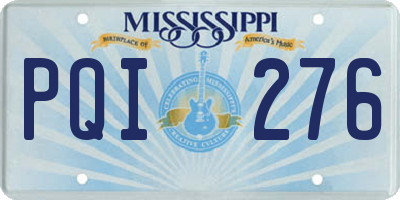 MS license plate PQI276