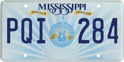 MS license plate PQI284