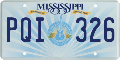 MS license plate PQI326