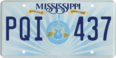 MS license plate PQI437