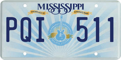 MS license plate PQI511