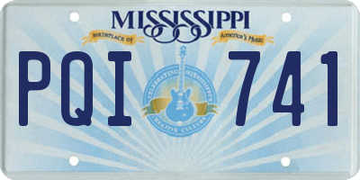 MS license plate PQI741
