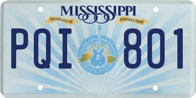 MS license plate PQI801