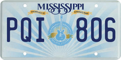 MS license plate PQI806