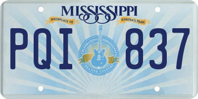 MS license plate PQI837