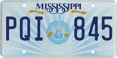 MS license plate PQI845