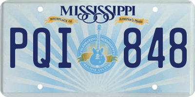 MS license plate PQI848