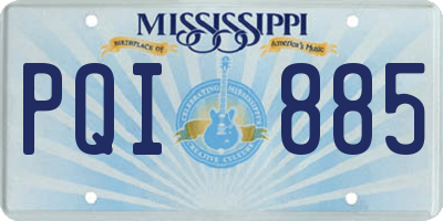 MS license plate PQI885