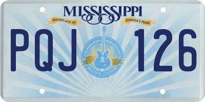 MS license plate PQJ126