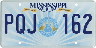 MS license plate PQJ162