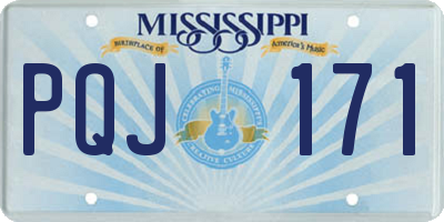 MS license plate PQJ171