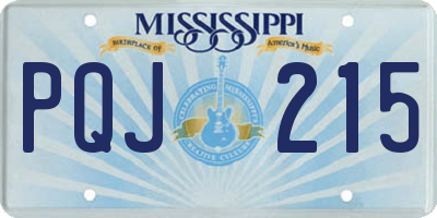 MS license plate PQJ215
