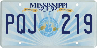 MS license plate PQJ219