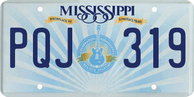 MS license plate PQJ319