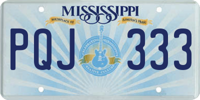 MS license plate PQJ333