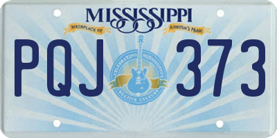 MS license plate PQJ373