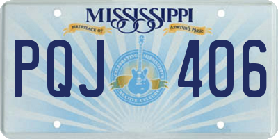 MS license plate PQJ406