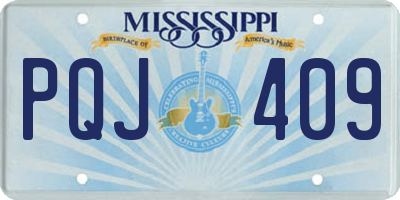 MS license plate PQJ409