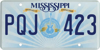 MS license plate PQJ423