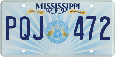 MS license plate PQJ472