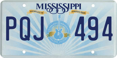 MS license plate PQJ494