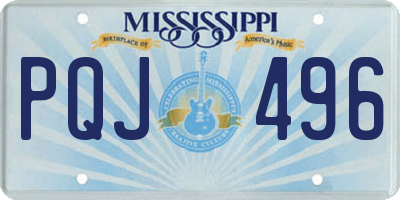 MS license plate PQJ496