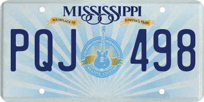 MS license plate PQJ498