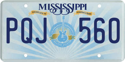 MS license plate PQJ560