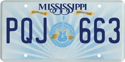 MS license plate PQJ663