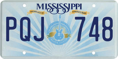 MS license plate PQJ748