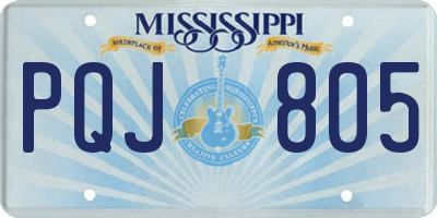 MS license plate PQJ805