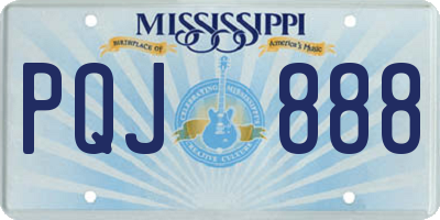 MS license plate PQJ888