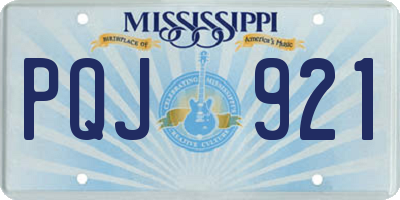MS license plate PQJ921