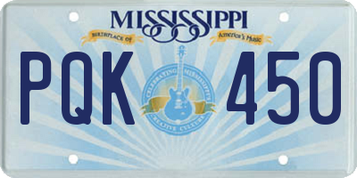 MS license plate PQK450