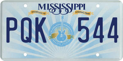 MS license plate PQK544