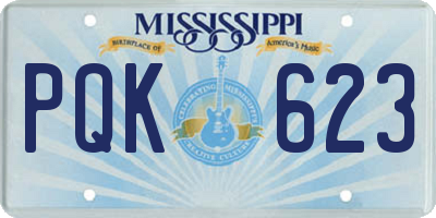 MS license plate PQK623