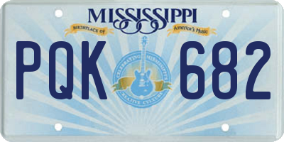 MS license plate PQK682