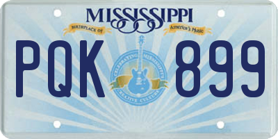 MS license plate PQK899