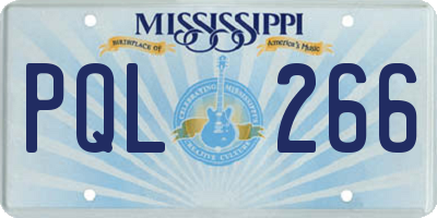 MS license plate PQL266