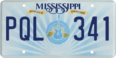 MS license plate PQL341