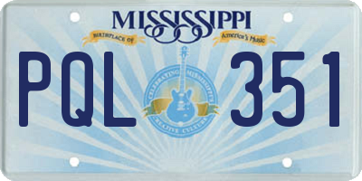 MS license plate PQL351
