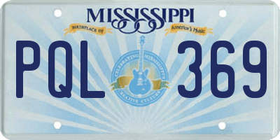 MS license plate PQL369