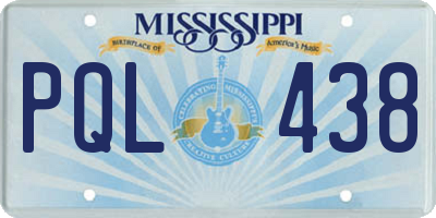 MS license plate PQL438