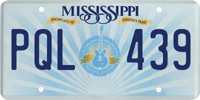 MS license plate PQL439