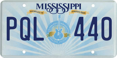 MS license plate PQL440