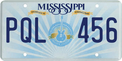 MS license plate PQL456