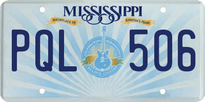 MS license plate PQL506